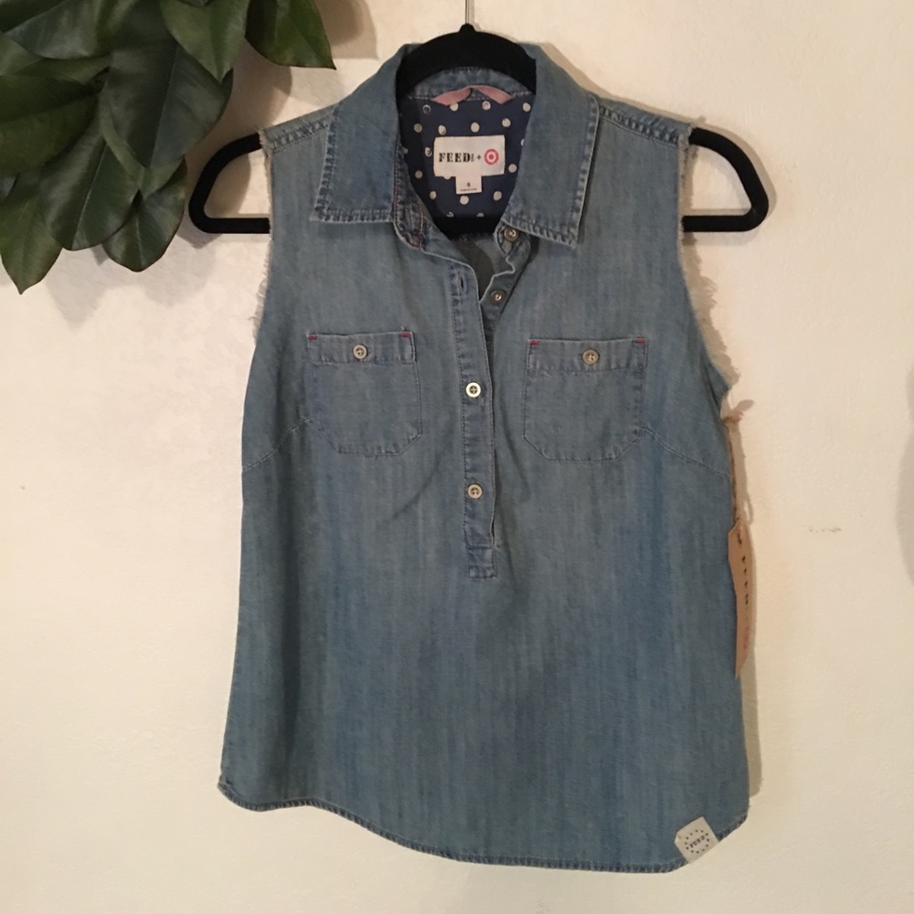 FEED for Target NWT denim sleeveless shirt